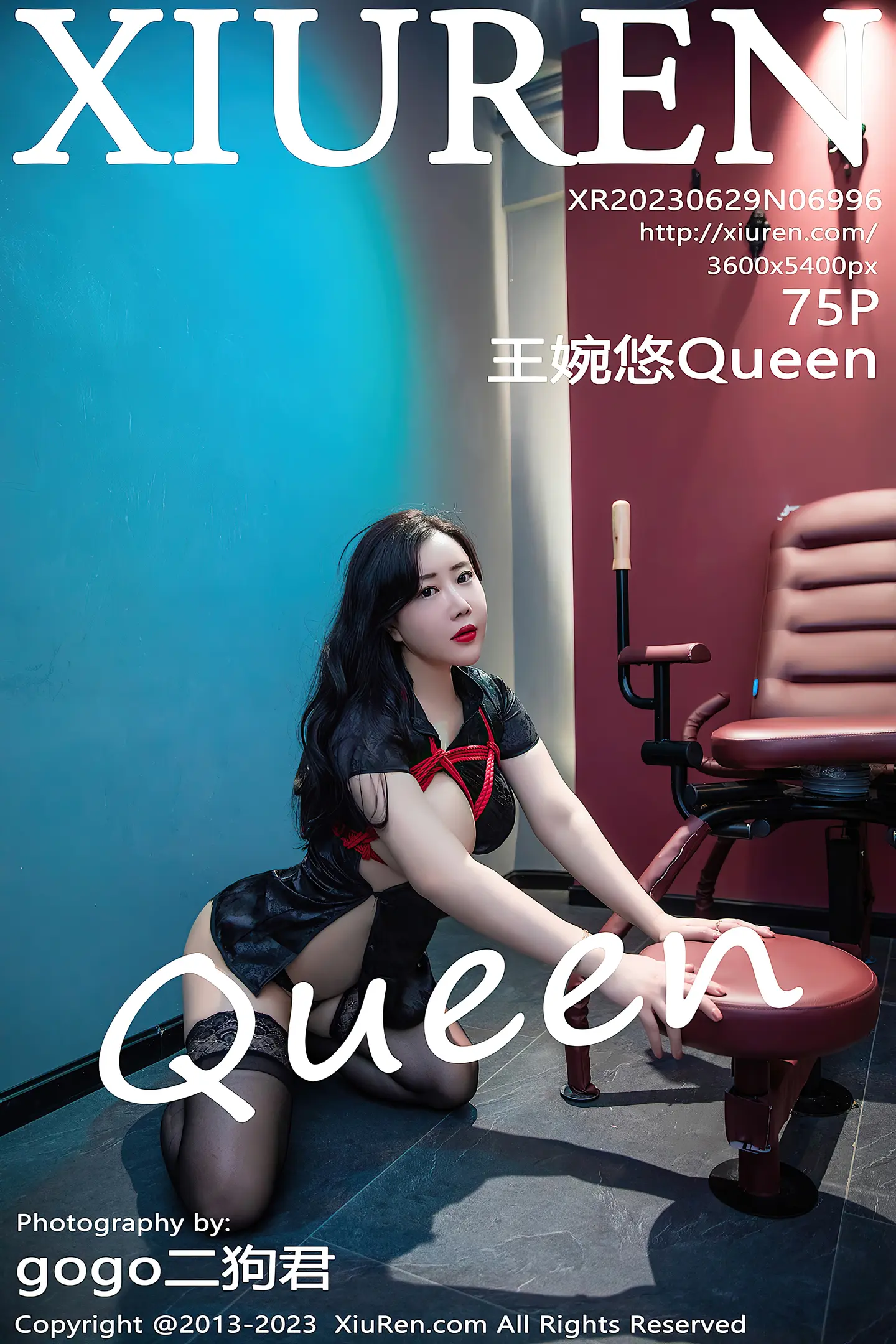 [XiuRen秀人网]No.6996_模特王婉悠Queen捆绑主题性感黑色服饰配超薄黑丝极致魅惑写真75P-秀人网 - XiuRen.Space